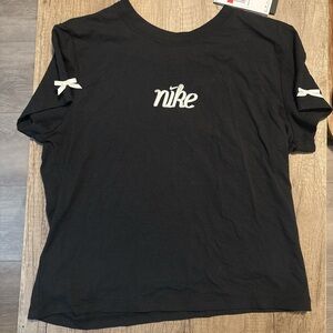 Nike Black Tee with White bows